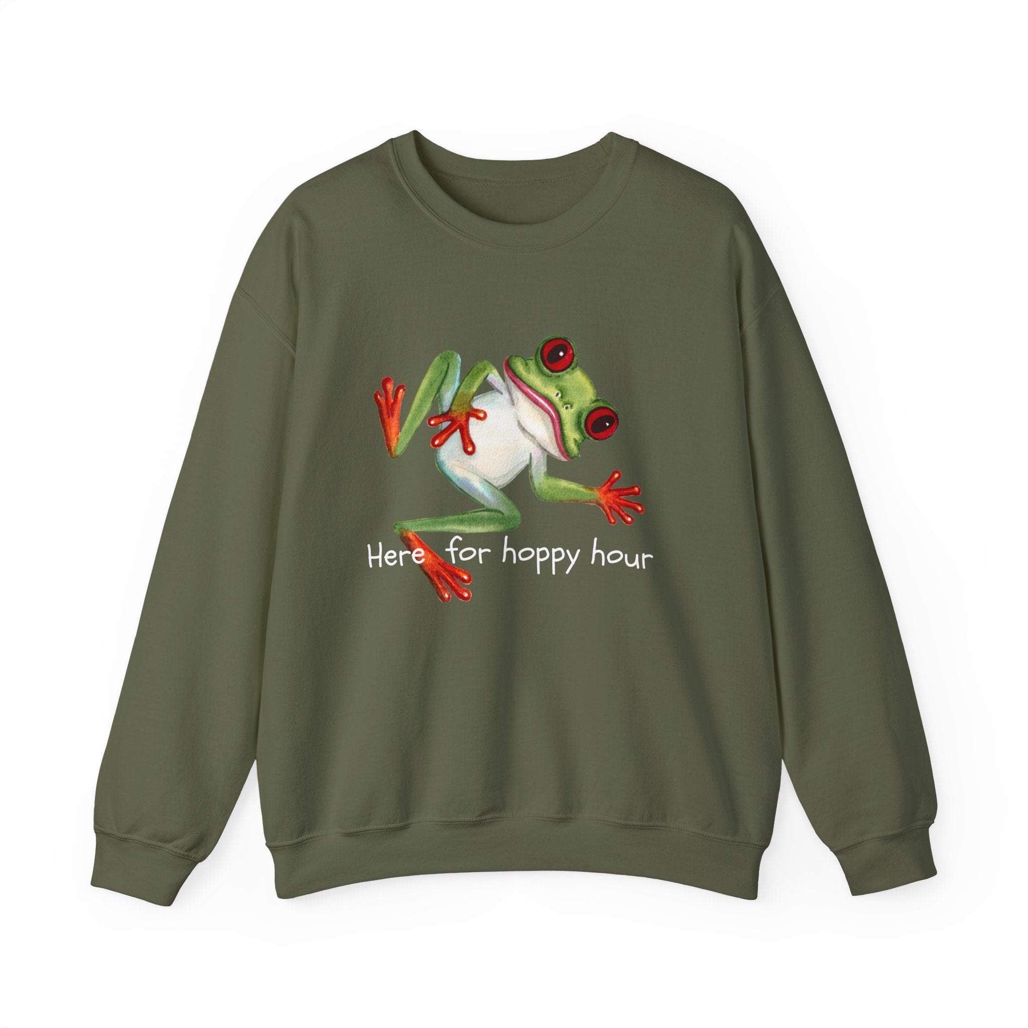 Frog 'Here for Hoppy Hour' Crewneck Sweatshirt