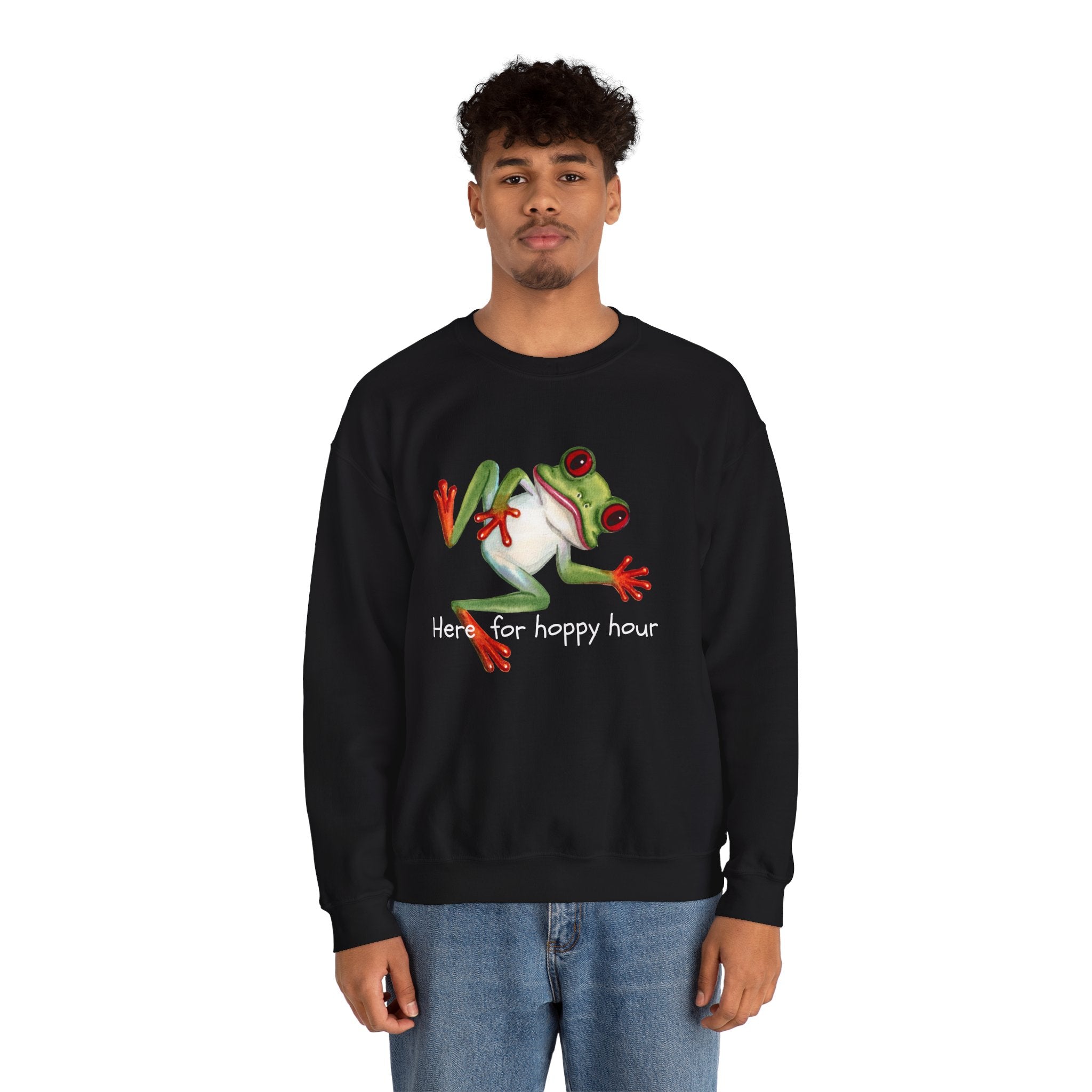Frog 'Here for Hoppy Hour' Crewneck Sweatshirt