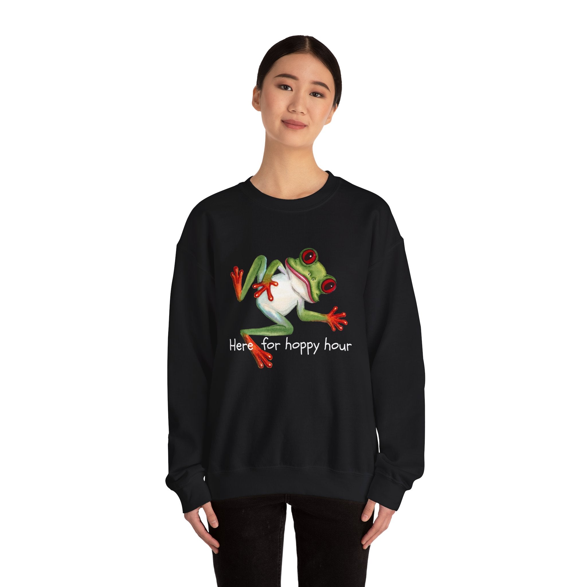 Frog 'Here for Hoppy Hour' Crewneck Sweatshirt